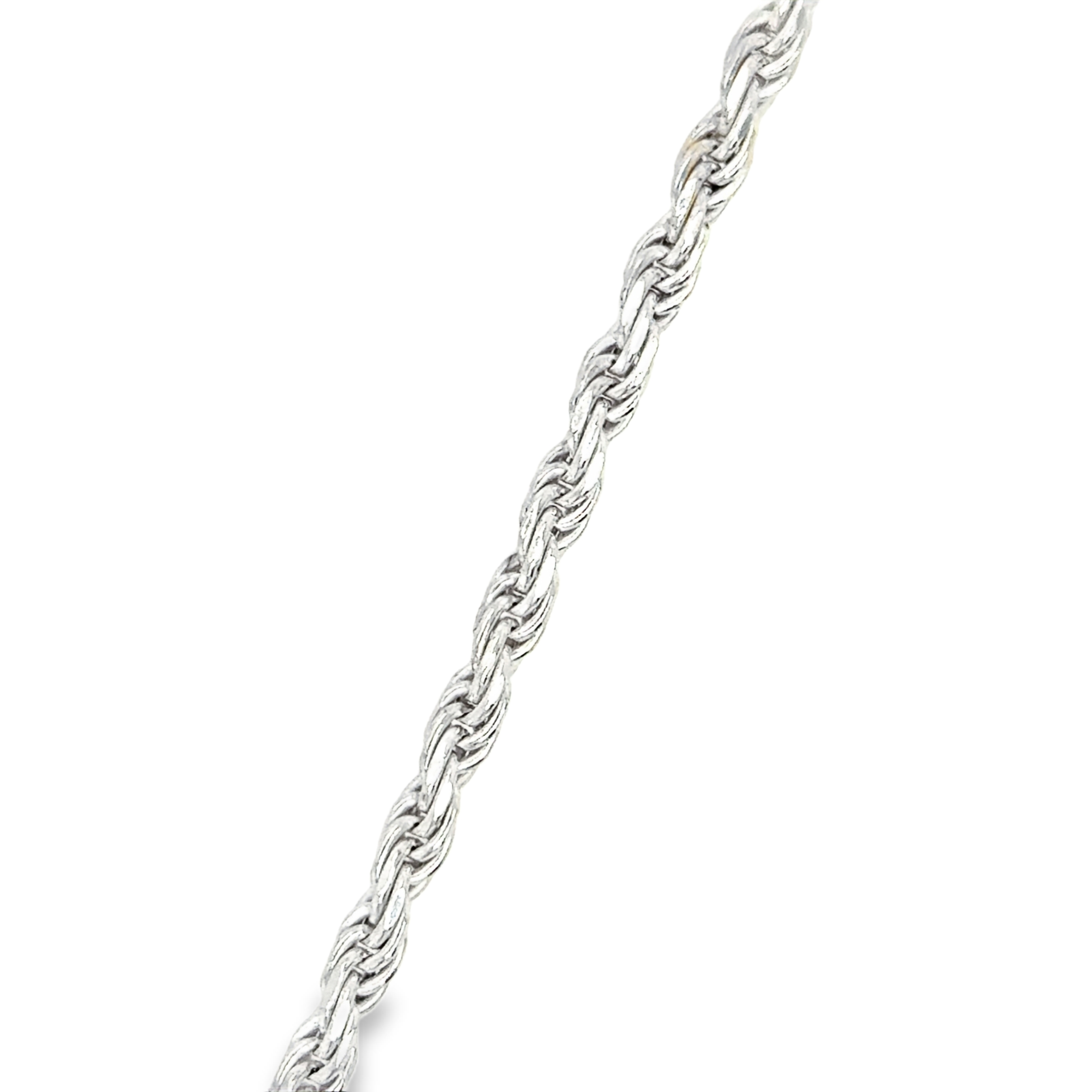 Sterling Silver Diamond Cut Rope Bracelet