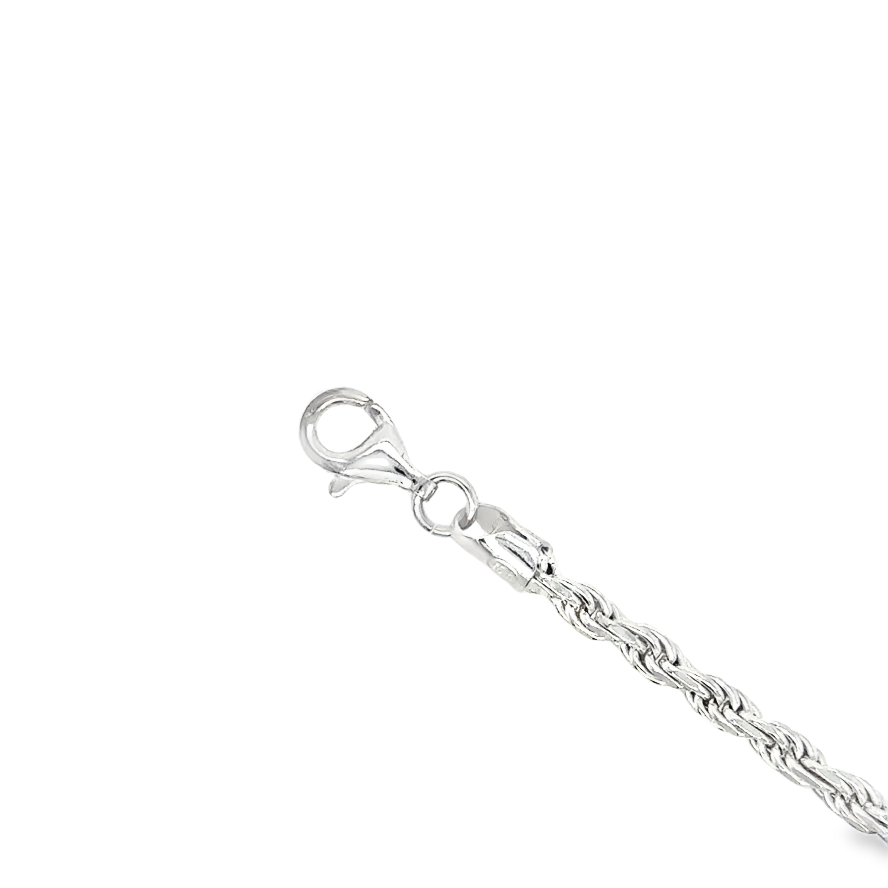 Sterling Silver Diamond Cut Rope Bracelet