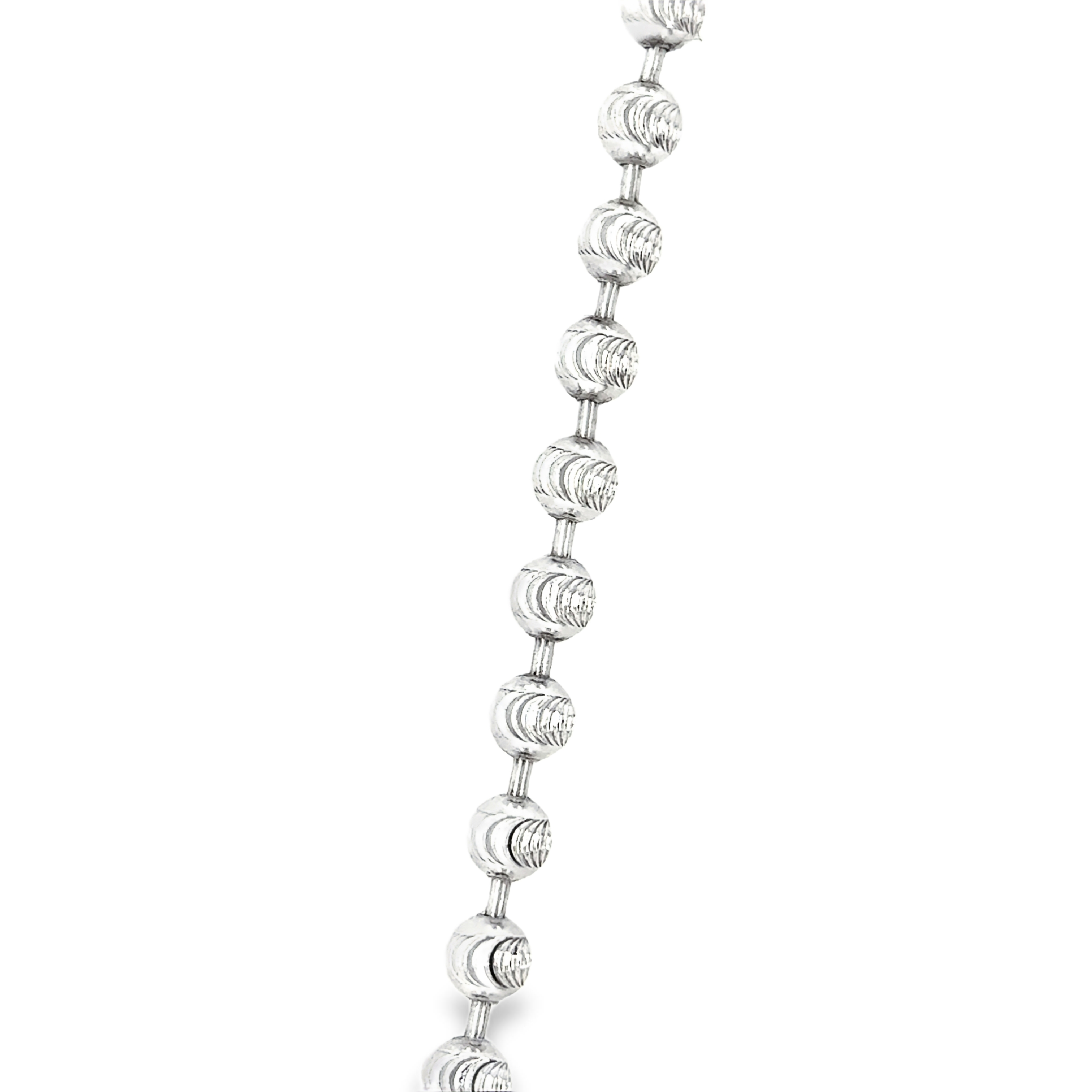 Sterling Silver Moon Cut Bead Bracelet