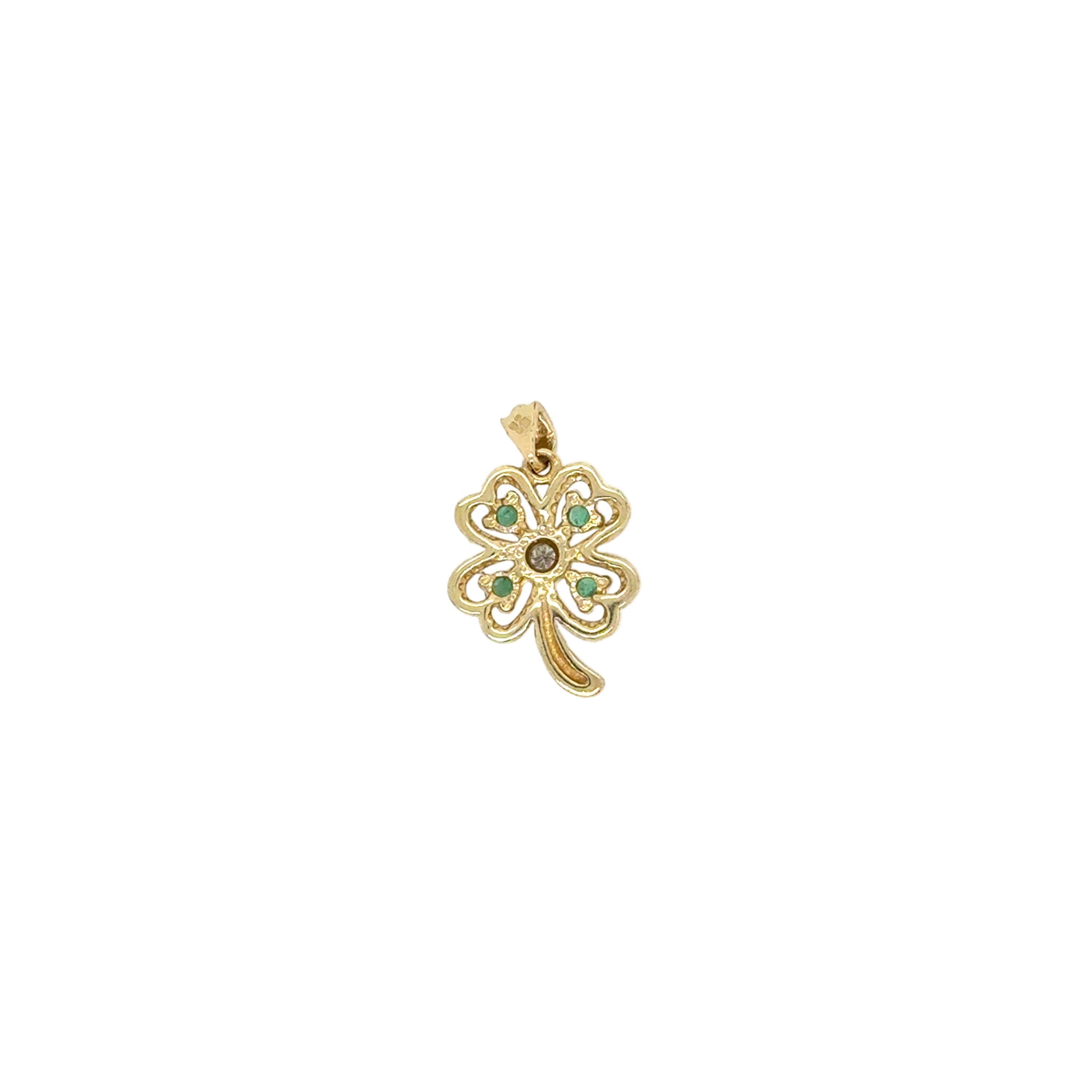 Clover Pendant - Diamond/Emerald