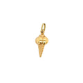 Gold ice cream cone-shaped pendant on a white background