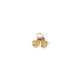 Gold charm with two faces on a white background