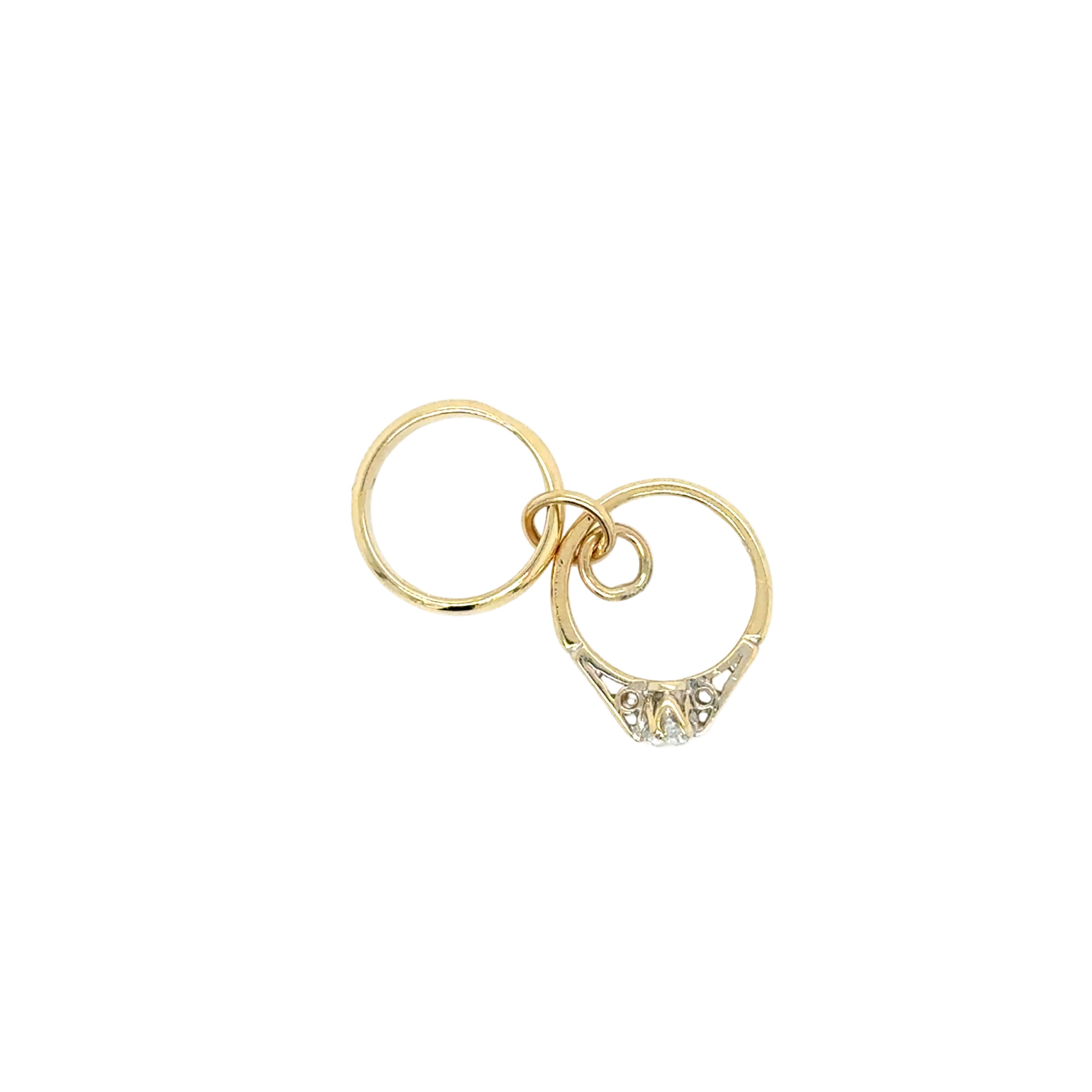 Mini Wedding Ring & Engagement Ring Pendant